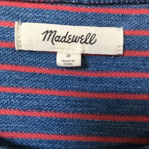 Madewell Drop-Sleeve Pocket Tee in Indigo Stripe - Picture 3 of 4